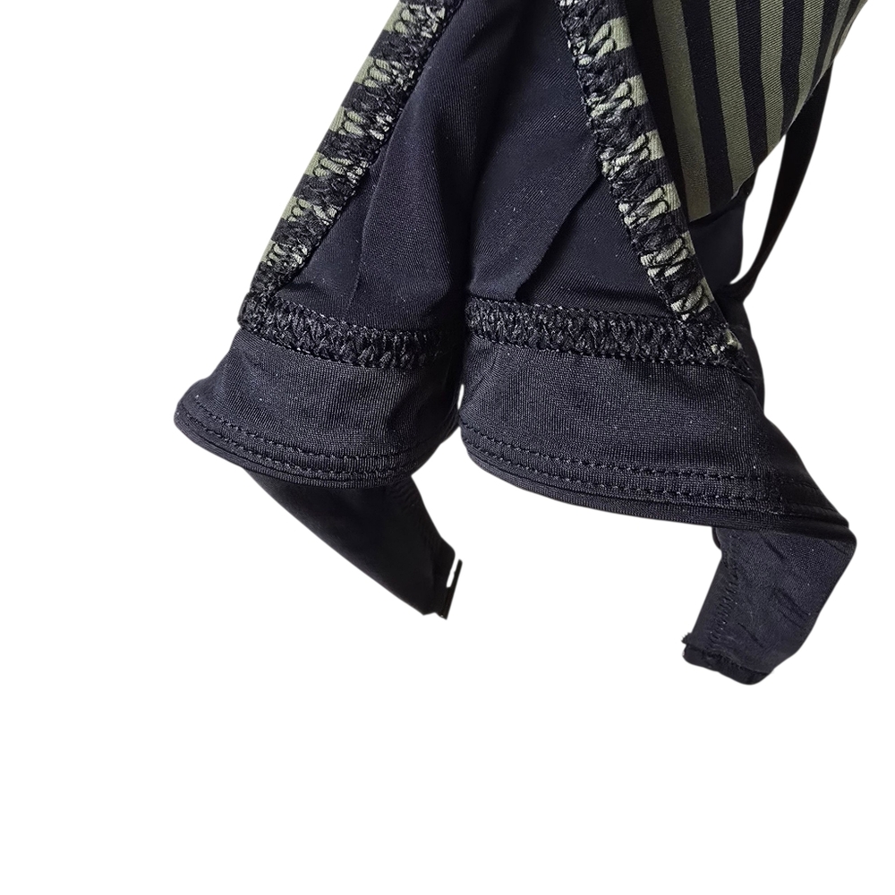 Solid & Striped Green Black Stripes Bikini Top Sw… - image 6